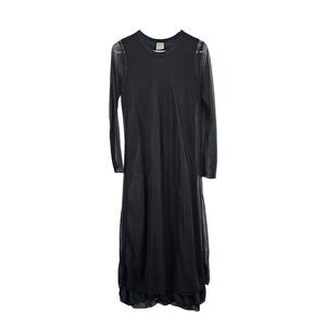 Kensho Women's Cotton Nylon Mesh Maxi Dress Black